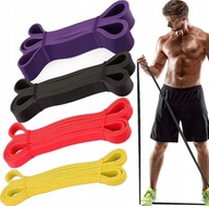ZESTAW 4 GUM POWER BANDS OPOROWE DO PODCIĄGANIA CROSSFIT FITNESS MOCNE ETUI