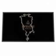 Naszyjnik unisex planeta z krzyżem srebrny punk goth Y2K retro 55cm