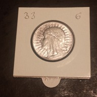 5 ZŁOTYCH / SREBRO /1933 r. / 6 / SUPER STAN