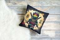 Poduszka prezent, z imieniem Lego Ninjago 40x40cm