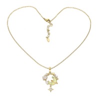 86975 Celebrytka złota stal chirurgiczna 316L pozłacana 18K elegancka