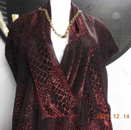 Z733_ BLUZKA DAMSKA/BŁYSZCZĄCA/KOL WINA/ r 46/48