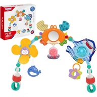 PAŁĄK SENSORYCZNY - ZAWIESZKA GRZECHOTKA DO ŁÓŻECZKA I FOTELIKA NIEMOWLĄT!