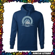 Granatowa bluza męska z kapturem z logo 48. Wyprawy Polarnej, rozm. XL