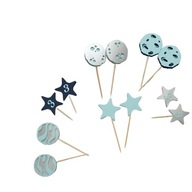 Toppery/pikery na babeczki/muffinki- personalizowana cyfra - KOSMOS