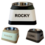Miska dla psa / kota z imieniem 3D / personalizowana / grawer - M - kolory