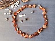 SURF Naszyjnik z pomarańczowej masy perłowej hematyt Toho BlackberriesArts