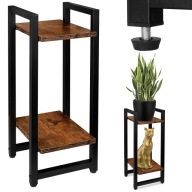 KWIETNIK STOJĄCY METALOWY LOFTOWY NA KWIATY PÓŁKA REGAŁ CZARNY 2 POZIOMY