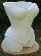 Doniczka Osłonka Plastikowa Biała Artystyczna Dekoracyjna Gorset Unikatowa