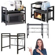 PÓŁKA KUCHENNA NA BLAT NA MIKROFALĘ STOJĄCA NABLATOWA METALOWA ROZSUWANA