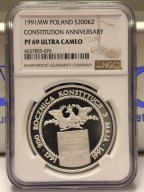 17A. 200000 ZŁ 1991 KONSTYTUCJA 3 MAJA mennicza NGC PF69 Ultra Cameo