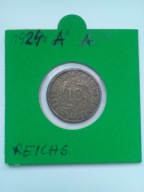 MONETA 10 reichspfennig 1924 rok