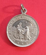 Piękny stary duży medalik Matka Boska różańcowa M B Nieustającej Pomocy