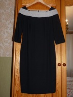 CATERINA elegancka czarna cieplejsza sukienka 40/L