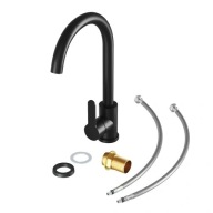 BATERIA DO ZLEWU ZLEWOZMYWAK KRAN KUCHENNY WYLEWKA CZARNY OBROTOWY PREMIUM