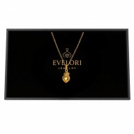 Złoty Naszyjnik Serce w Koronie Stal Szlachetna 45cm Prezent