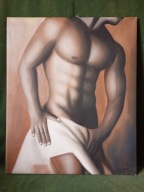 Tors męski - duży obraz olejny malowany na płótnie