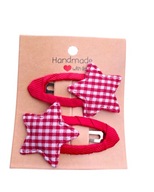 Spinki spineczki do włosów gwiazdki 2 szt. czerwone