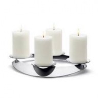 GEORG JENSEN ŚWIECZNIK GOLD PLATED BIAŁE ZŁOTO ROYAL COPENHAGEN ADWENTOWY