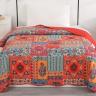 QUCOVER Narzuta Patchwork Shabby Chic 140x200cm Bawełniana Na Łóżko
