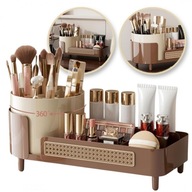 Organizer na pędzle, kosmetyki, plecionka wiedeńska obrotowy 34,5x7,8x15 cm