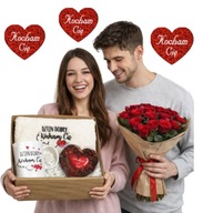 PREZENT NA WALENTYNKI ZESTAW WALENTYNKOWY KUBEK RĘCZNIK DLA NIEJ NIEGO BOX