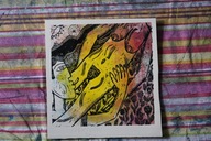 Na łące. 30 × 30 cm. 2025 r. (linoryt kol.)