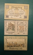 Banknoty 10,25,50 fenigów 1921 Münsterberg Ziębice