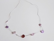 Naszyjnik sznurek srebrny z cekinami