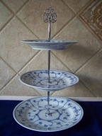 PATERA TRZY POZIOMOWA-ETAŻERKA--. INDISCH BLAU