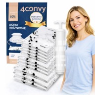 ZESTAW 12x Worki Próżniowe na Pościel Ubrania Odzież Szczelne + POMPKA