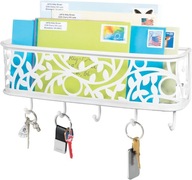 Wieszak organizer na klucze i drobiazgi listy do przedpokoju chromowany