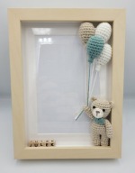 Personalizowana Ramka MIŚ na szydełku balony BABY SHOWER