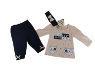 Komplet 3w1 legginsy, getry, bluzka, opaska 80