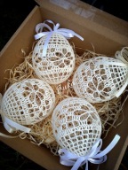 Szydełkowe jajeczka 10cm- ozdoby wielkanocne-zestaw na prezent-Juka