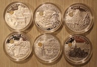 SZLAK SOLNY - 20 KWACHA 2009 MALAWI - 6 x 1 OZ, PROOF, 6 SZTUK, CERTYFIKATY