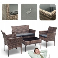 ZESTAW MEBLI OGRODOWYCH SFS010 MTG MEBLE OGRODOWE TECHNORATTAN BRĄZ