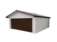 Garaż z płyty warstwowej 6x5,80 Ocieplany Dwuspadowy Brama Segmentowa