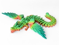 Tęczowy Świecący Smok Dragon ruchomy figurka przegubowa 3D TIKTOK