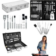 ZESTAW DO GRILLOWANIA ZE STALI NIERDZEWNEJ SZTUĆCE AKCESORIA 26W1 WALIZKA