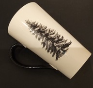 Kubek choinka DUKA JULGRAN 500 ml biały czarny kamionkowy