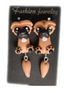 KOLCZYKI Z MODELINY SZTYFTY MOPS FRANK DOG MIB