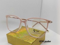 O76 Okulary Zerówki Damskie Blue Light Pudrowe