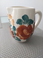 Duży mlecznik, dzbanek Włocławek Fajans ręcznie malowany PRL R. Raniszewska