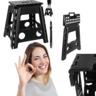 TABORET CZARNY STOŁEK SOLIDNY ANTYPOŚLIZGOWY SKŁADANY SCHODEK PODEST 150KG