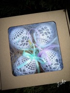 Szydełkowe jajeczka 10cm- ozdoby wielkanocne-zestaw na prezent-Juka