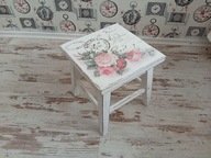 TABORET,STOŁEK, STOLICZEK, RÓŻE, SHABBY CHIC