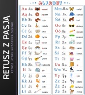 Abecadło ALFABET dla dzieci do Nauki czytania Plansza A3 A4 - Plik cyfrowy