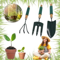 ŁOPATKA GRABIE WIDŁY WIDEŁKA ŁOPATA DO OGRODU ZESTAW MAŁYCH NARZĘDZI METAL