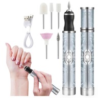 FREZARKA DO PAZNOKCI MANICURE PEDICURE BEZPRZEWODOWA + ZESTAW 5X FREZY, USB